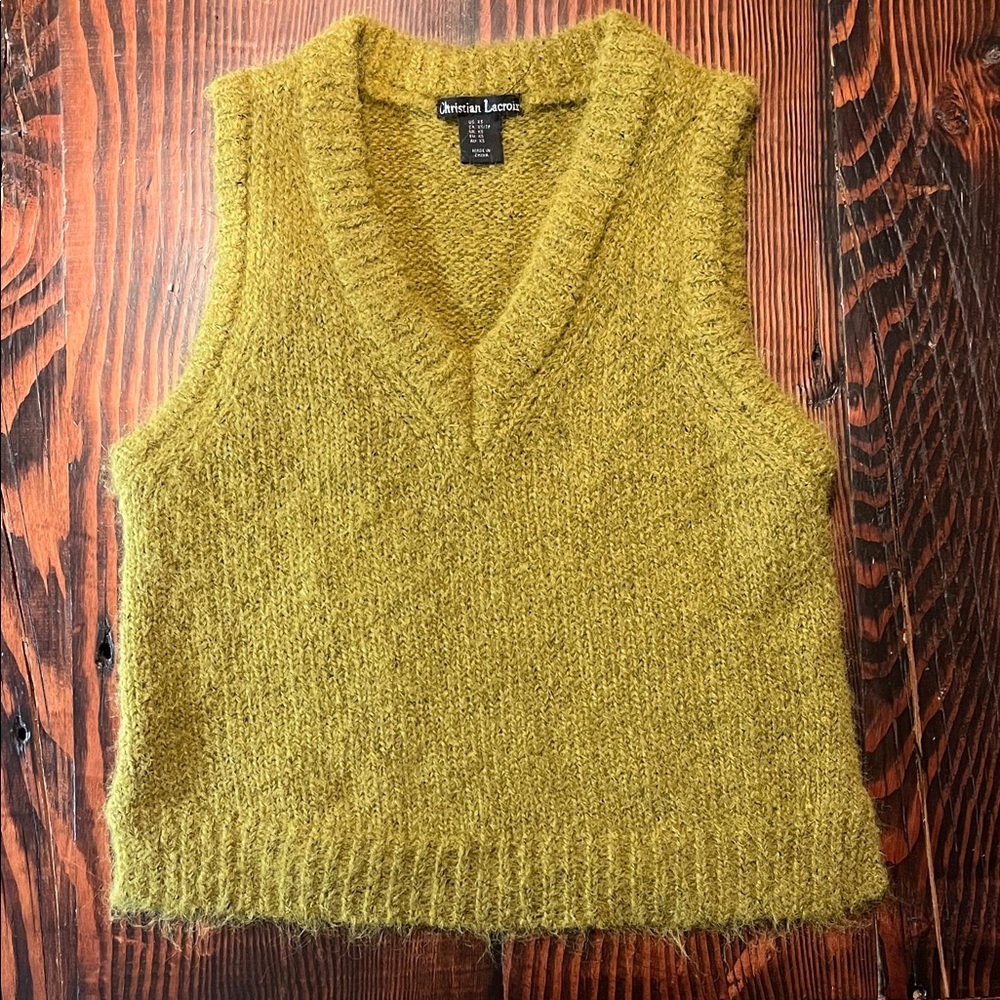 Christina Women's V-Neck Sweater Vest in Mustard